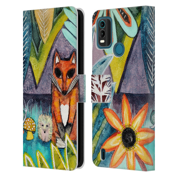 Wyanne Animals 2 Fox Leather Book Wallet Case Cover For Nokia G11 Plus