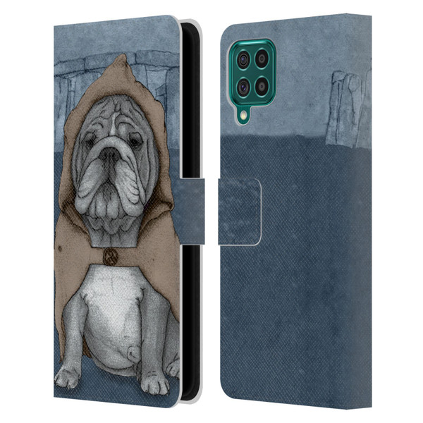 Barruf Dogs English Bulldog Leather Book Wallet Case Cover For Samsung Galaxy F62 (2021)