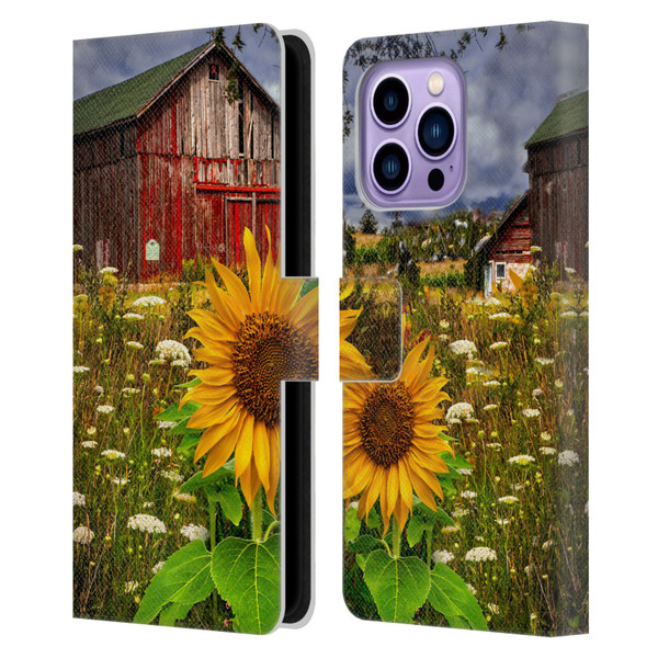 Celebrate Life Gallery Florals Barn Meadow Flowers Leather Book Wallet Case Cover For Apple iPhone 14 Pro Max