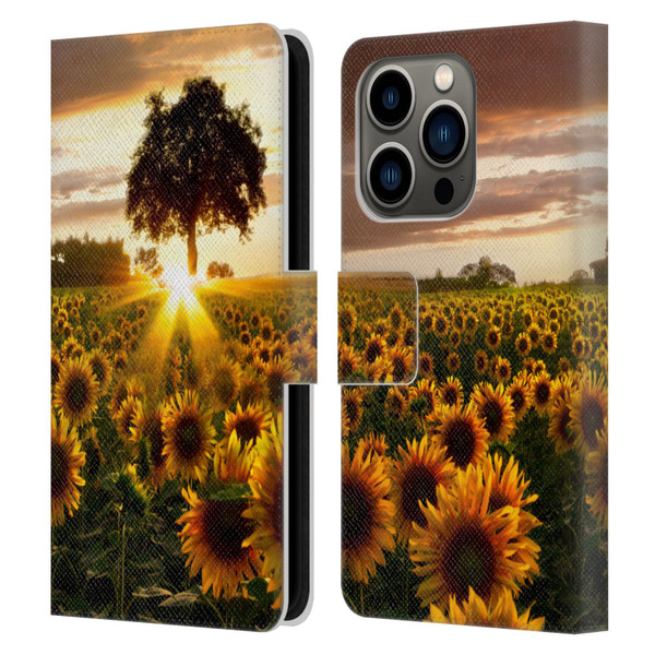 Celebrate Life Gallery Florals Fields Of Gold Leather Book Wallet Case Cover For Apple iPhone 14 Pro