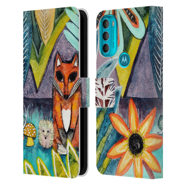 Wyanne Animals 2 Fox Leather Book Wallet Case Cover For Motorola Moto G71 5G