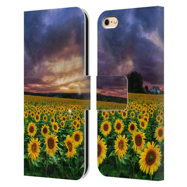 Celebrate Life Gallery Florals Stormy Sunrise Leather Book Wallet Case Cover For Apple iPhone 6 / iPhone 6s