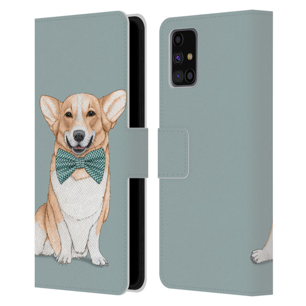 Barruf Dogs Corgi Leather Book Wallet Case Cover For Samsung Galaxy M31s (2020)