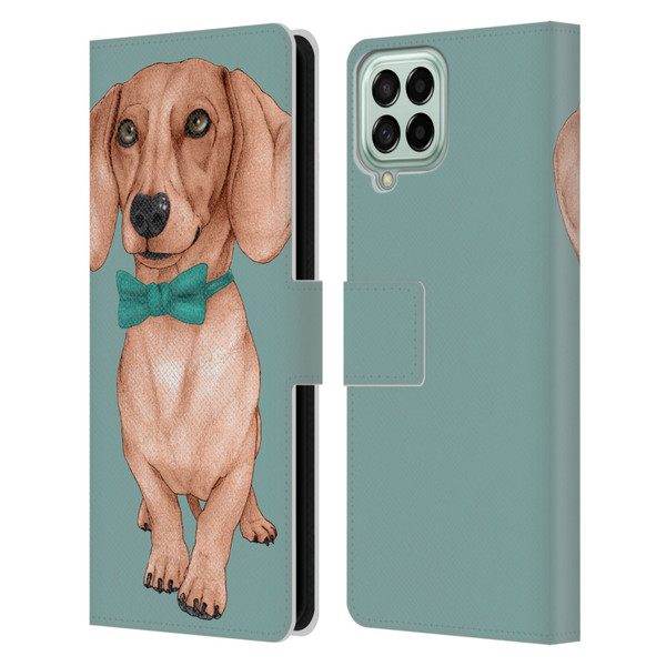 Barruf Dogs Dachshund, The Wiener Leather Book Wallet Case Cover For Samsung Galaxy M53 (2022)