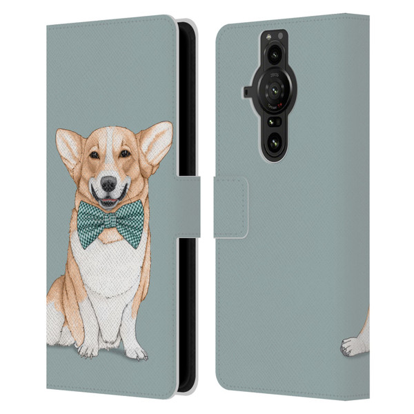 Barruf Dogs Corgi Leather Book Wallet Case Cover For Sony Xperia Pro-I