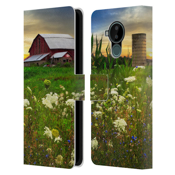 Celebrate Life Gallery Florals Sunset Lace Pastures Leather Book Wallet Case Cover For Nokia C30
