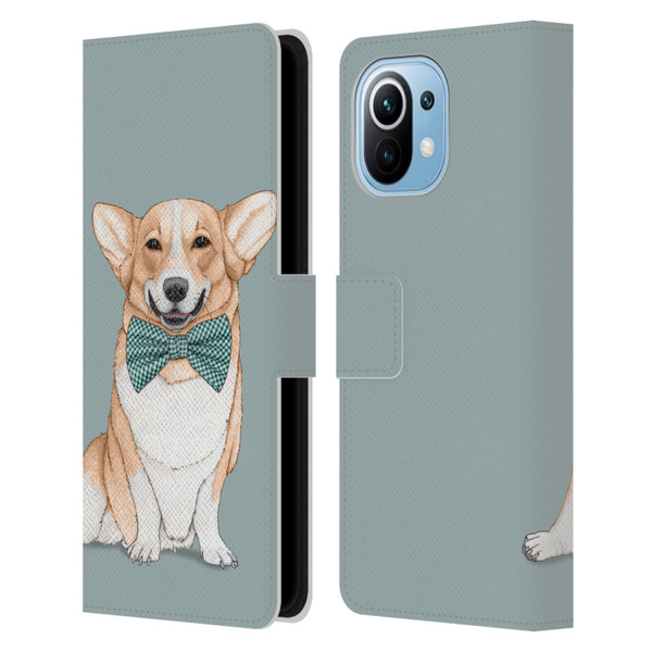 Barruf Dogs Corgi Leather Book Wallet Case Cover For Xiaomi Mi 11