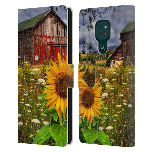 Celebrate Life Gallery Florals Barn Meadow Flowers Leather Book Wallet Case Cover For Motorola Moto G9 Play