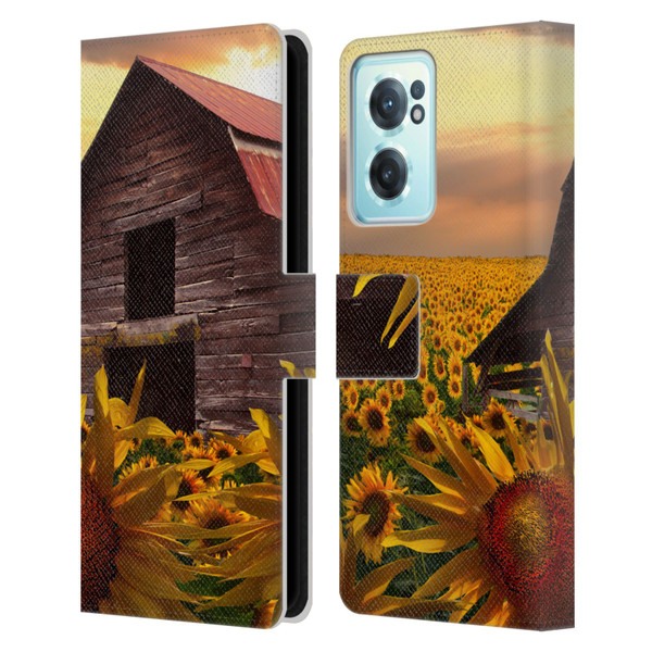 Celebrate Life Gallery Florals Sunflower Dance Leather Book Wallet Case Cover For OnePlus Nord CE 2 5G