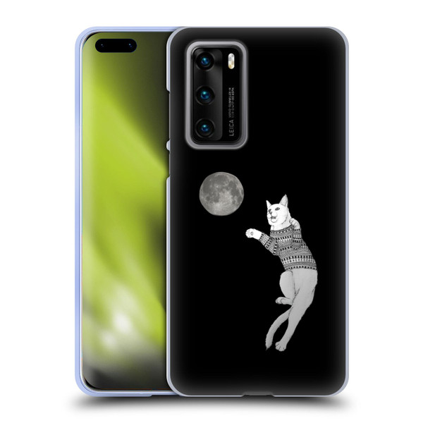 Barruf Animals Cat-ch The Moon Soft Gel Case for Huawei P40 5G