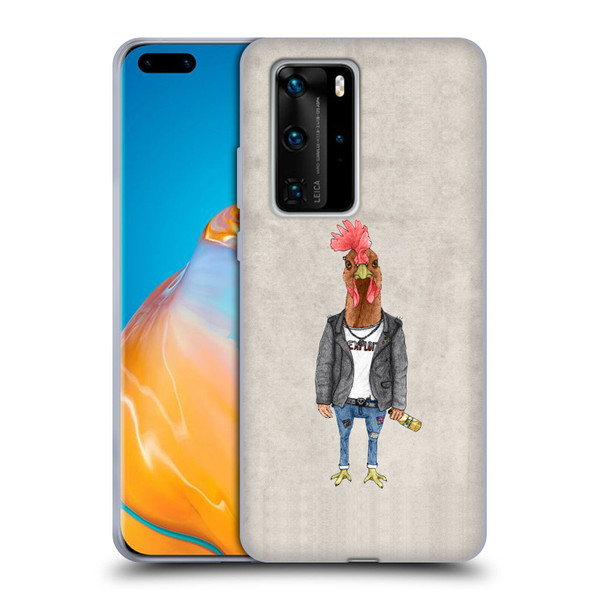Barruf Animals Punk Rooster Soft Gel Case for Huawei P40 Pro / P40 Pro Plus 5G