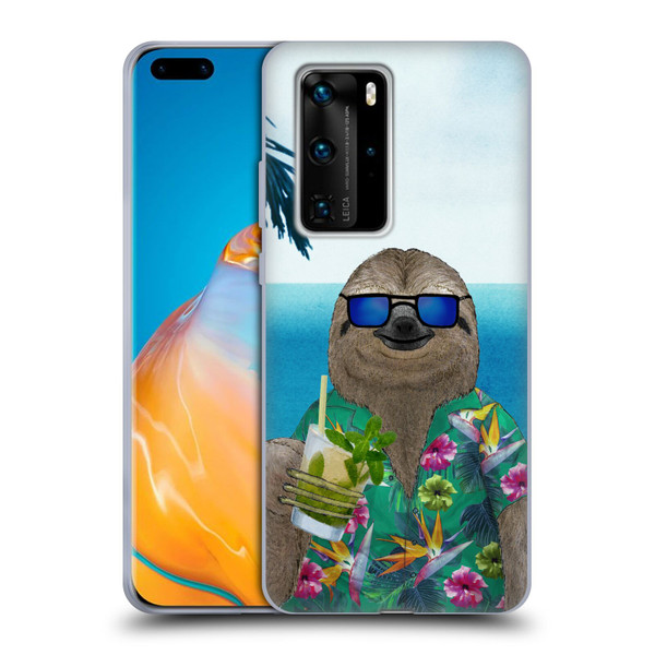 Barruf Animals Sloth In Summer Soft Gel Case for Huawei P40 Pro / P40 Pro Plus 5G