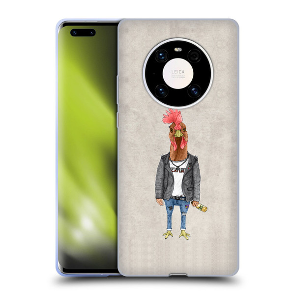Barruf Animals Punk Rooster Soft Gel Case for Huawei Mate 40 Pro 5G