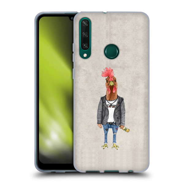 Barruf Animals Punk Rooster Soft Gel Case for Huawei Y6p