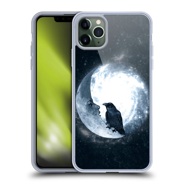 Barruf Animals Crow and Its Moon Soft Gel Case for Apple iPhone 11 Pro Max