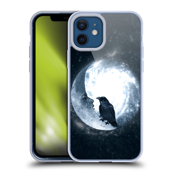 Barruf Animals Crow and Its Moon Soft Gel Case for Apple iPhone 12 / iPhone 12 Pro