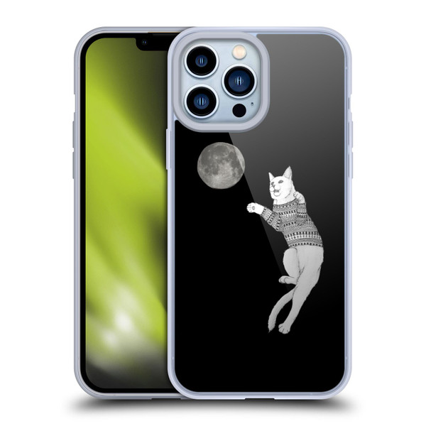 Barruf Animals Cat-ch The Moon Soft Gel Case for Apple iPhone 13 Pro Max