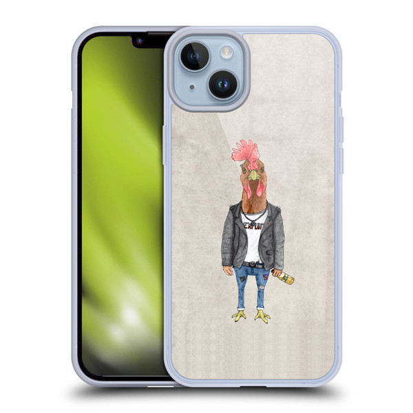 Barruf Animals Punk Rooster Soft Gel Case for Apple iPhone 14 Plus