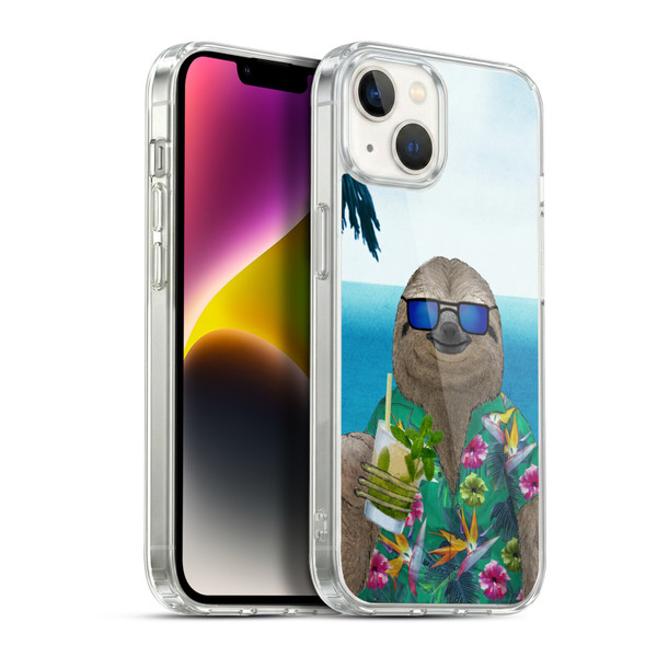 Barruf Animals Sloth In Summer Soft Gel Case for Apple iPhone 14 Plus & MagSafe