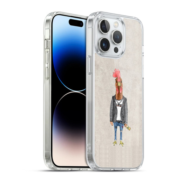 Barruf Animals Punk Rooster Soft Gel Case for Apple iPhone 14 Pro Max & MagSafe