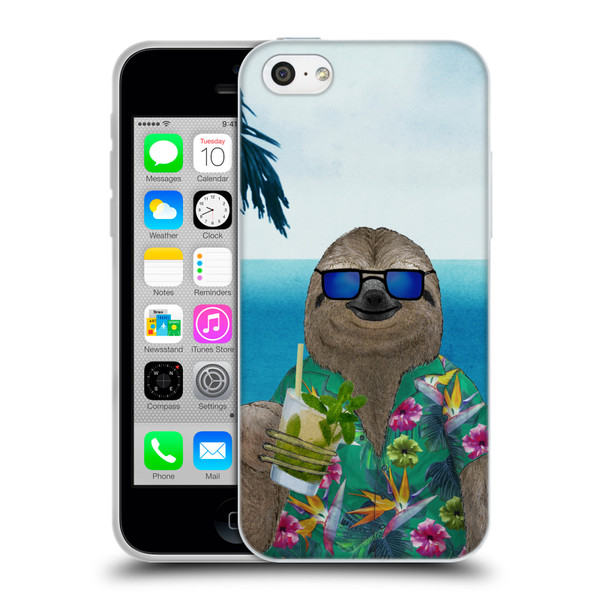 Barruf Animals Sloth In Summer Soft Gel Case for Apple iPhone 5c