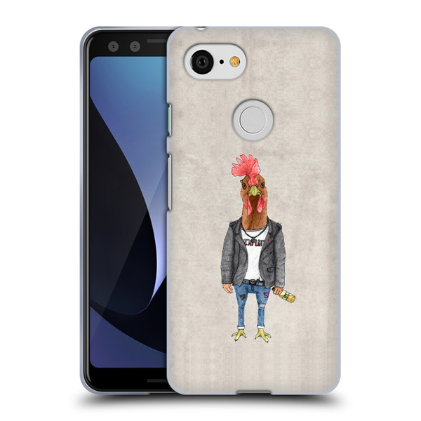 Barruf Animals Punk Rooster Soft Gel Case for Google Pixel 3