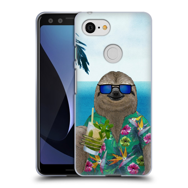Barruf Animals Sloth In Summer Soft Gel Case for Google Pixel 3