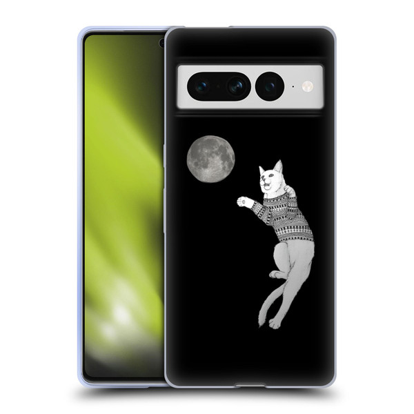 Barruf Animals Cat-ch The Moon Soft Gel Case for Google Pixel 7 Pro