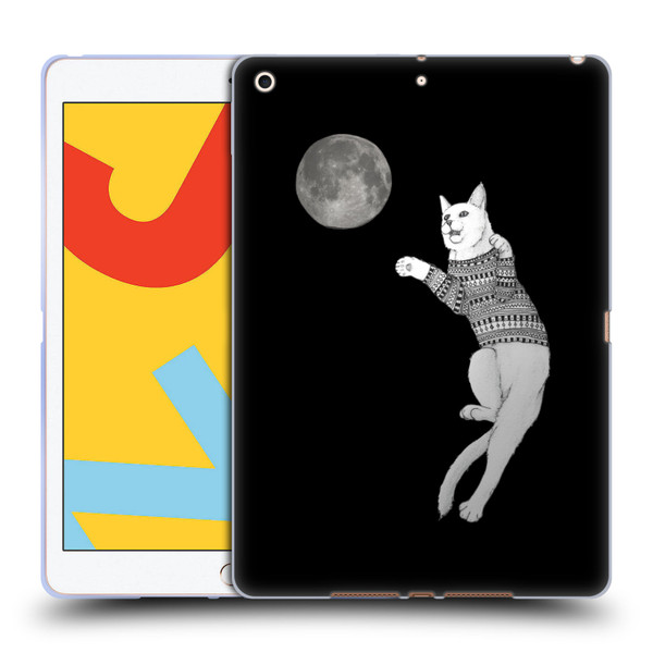 Barruf Animals Cat-ch The Moon Soft Gel Case for Apple iPad 10.2 2019/2020/2021