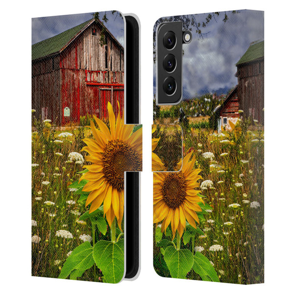 Celebrate Life Gallery Florals Barn Meadow Flowers Leather Book Wallet Case Cover For Samsung Galaxy S22+ 5G