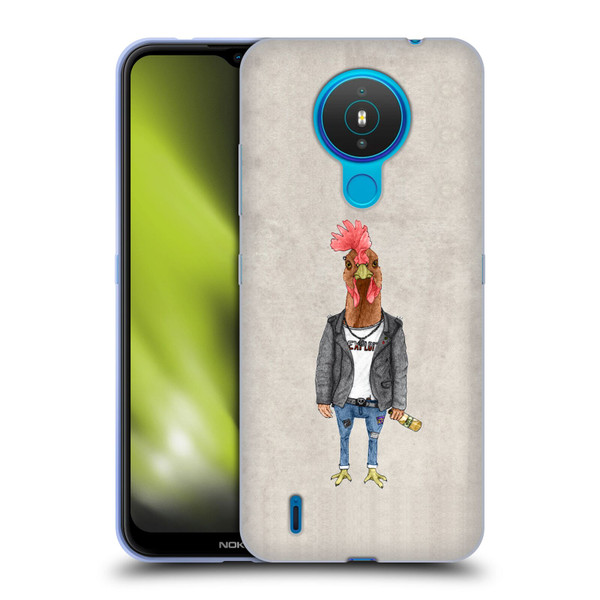 Barruf Animals Punk Rooster Soft Gel Case for Nokia 1.4
