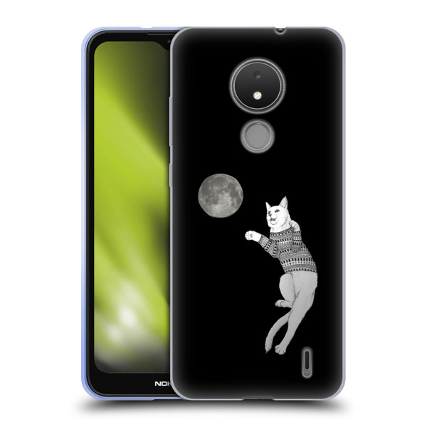 Barruf Animals Cat-ch The Moon Soft Gel Case for Nokia C21