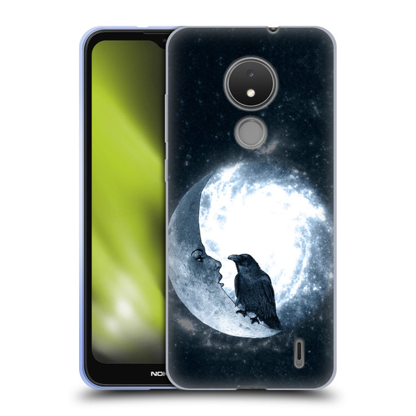 Barruf Animals Crow and Its Moon Soft Gel Case for Nokia C21