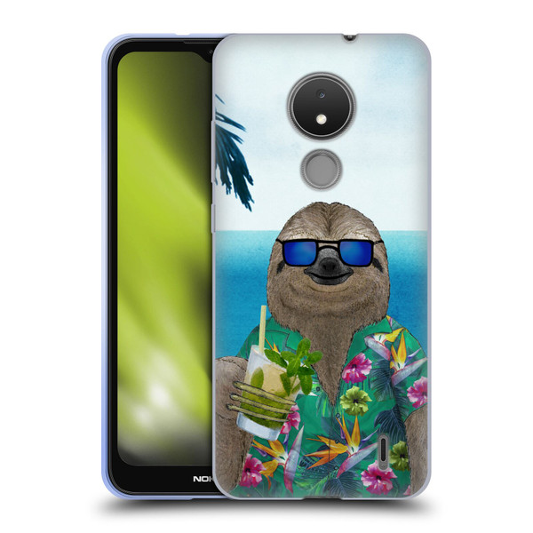 Barruf Animals Sloth In Summer Soft Gel Case for Nokia C21