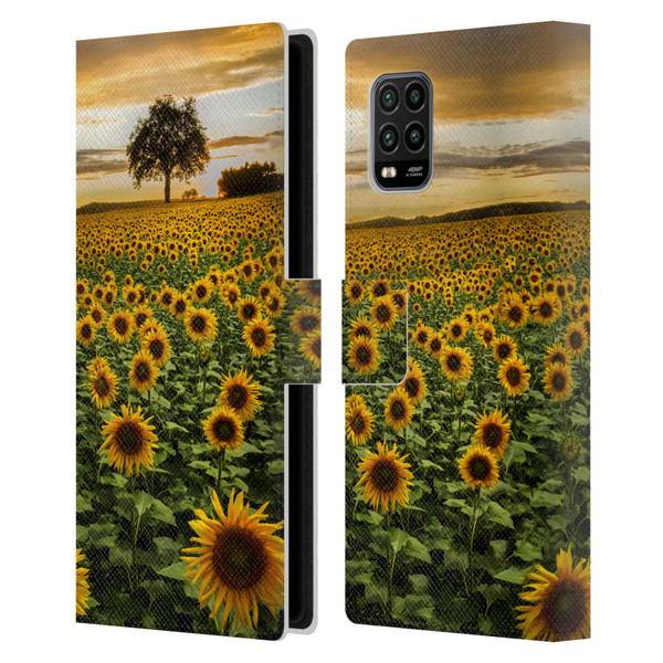 Celebrate Life Gallery Florals Big Sunflower Field Leather Book Wallet Case Cover For Xiaomi Mi 10 Lite 5G