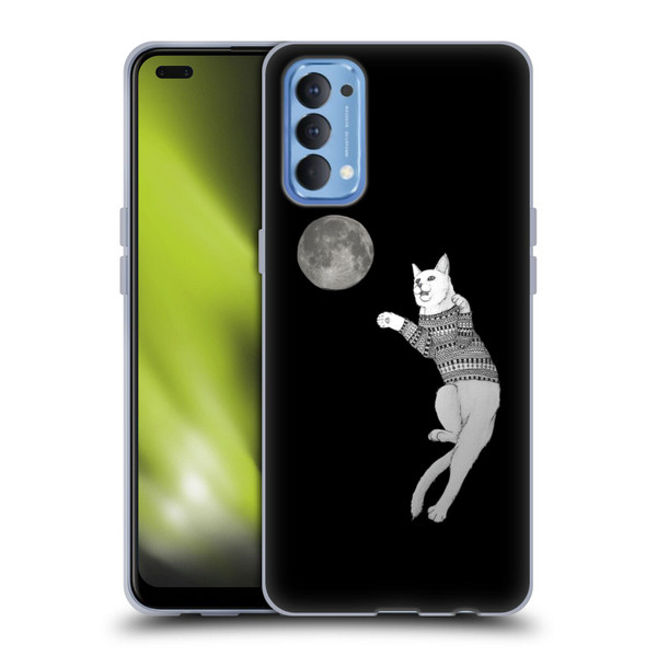 Barruf Animals Cat-ch The Moon Soft Gel Case for OPPO Reno 4 5G