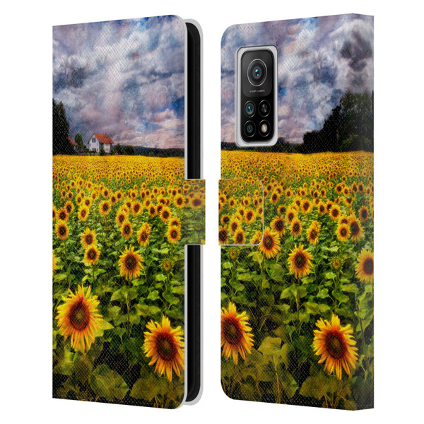 Celebrate Life Gallery Florals Dreaming Of Sunflowers Leather Book Wallet Case Cover For Xiaomi Mi 10T 5G