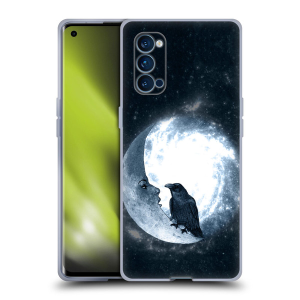 Barruf Animals Crow and Its Moon Soft Gel Case for OPPO Reno 4 Pro 5G