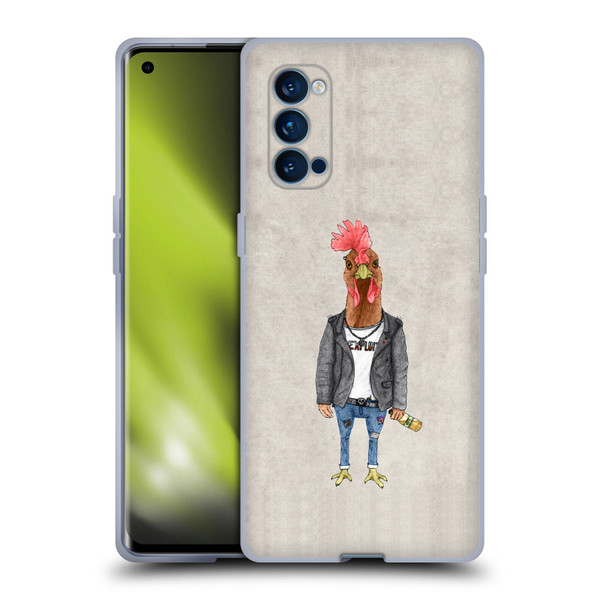 Barruf Animals Punk Rooster Soft Gel Case for OPPO Reno 4 Pro 5G