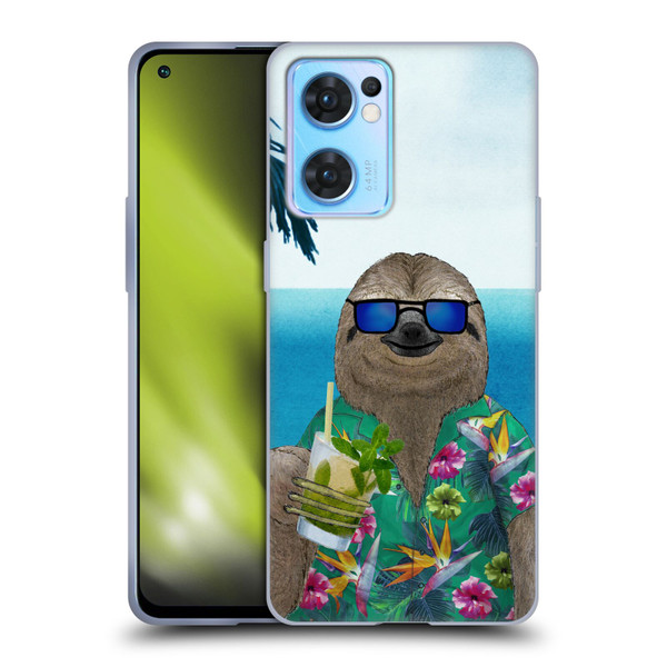 Barruf Animals Sloth In Summer Soft Gel Case for OPPO Reno7 5G / Find X5 Lite