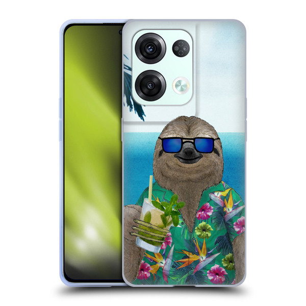 Barruf Animals Sloth In Summer Soft Gel Case for OPPO Reno8 Pro