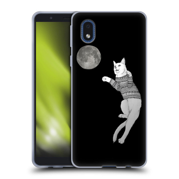Barruf Animals Cat-ch The Moon Soft Gel Case for Samsung Galaxy A01 Core (2020)