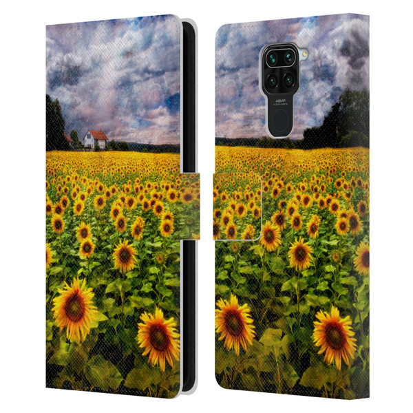 Celebrate Life Gallery Florals Dreaming Of Sunflowers Leather Book Wallet Case Cover For Xiaomi Redmi Note 9 / Redmi 10X 4G