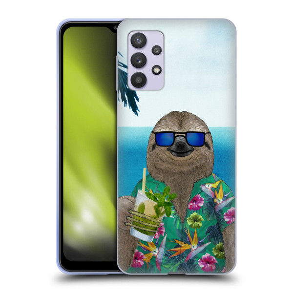 Barruf Animals Sloth In Summer Soft Gel Case for Samsung Galaxy A32 5G / M32 5G (2021)