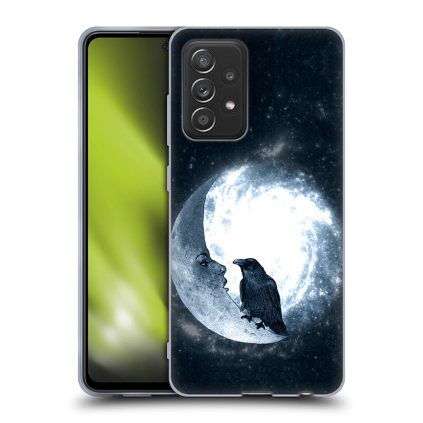Barruf Animals Crow and Its Moon Soft Gel Case for Samsung Galaxy A52 / A52s / 5G (2021)