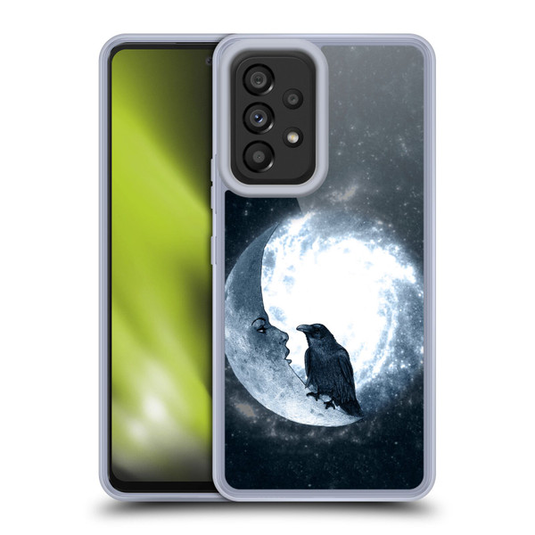Barruf Animals Crow and Its Moon Soft Gel Case for Samsung Galaxy A53 5G (2022)