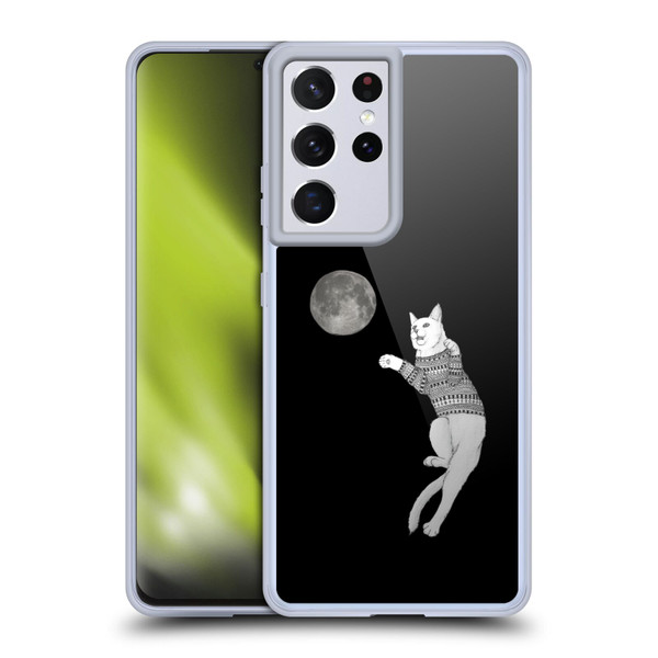 Barruf Animals Cat-ch The Moon Soft Gel Case for Samsung Galaxy S21 Ultra 5G