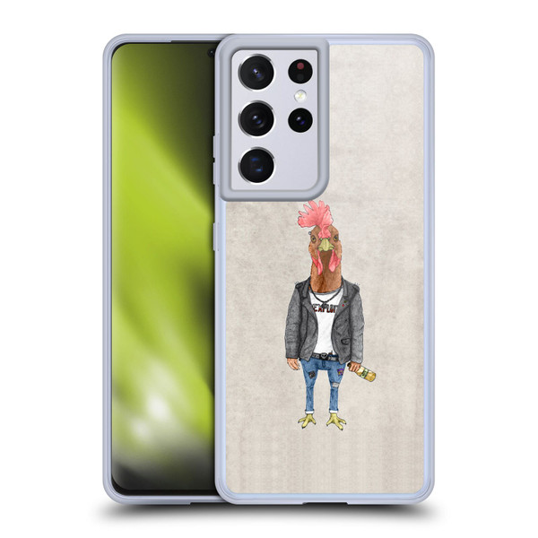 Barruf Animals Punk Rooster Soft Gel Case for Samsung Galaxy S21 Ultra 5G