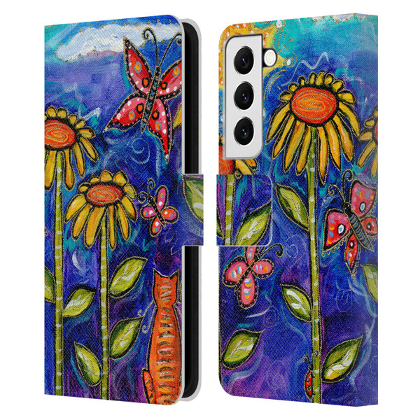 Wyanne Nature 2 Sundown Sunflowers Leather Book Wallet Case Cover For Samsung Galaxy S22 5G