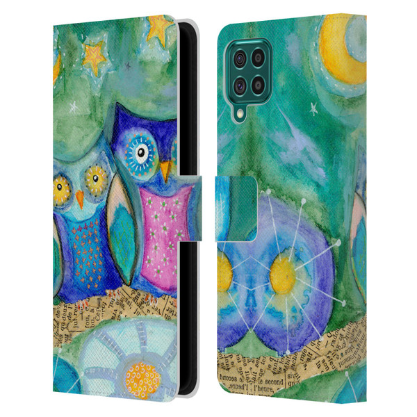Wyanne Owl Wishing The Night Away Leather Book Wallet Case Cover For Samsung Galaxy F62 (2021)